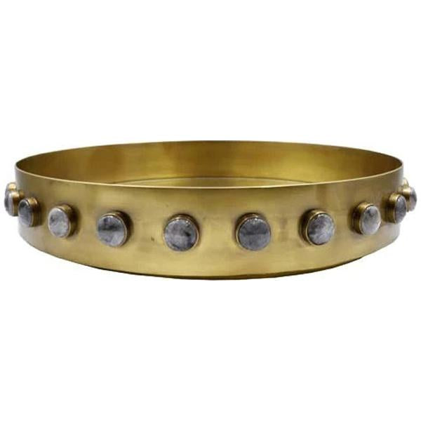 Worlds Away Edwin Round Brass Tray