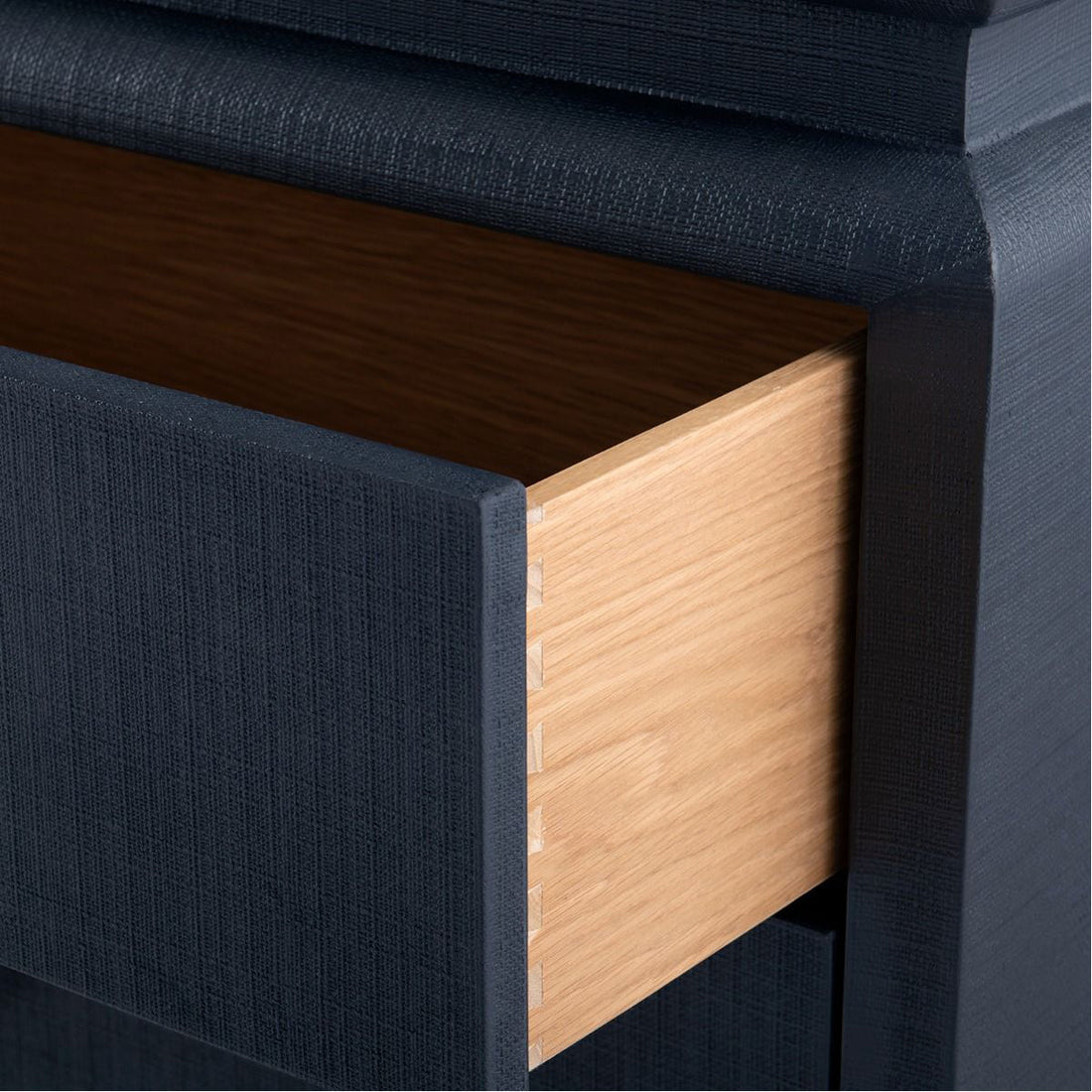 Villa & House Elina 3-Drawer Navy Side Table with Santino Pull