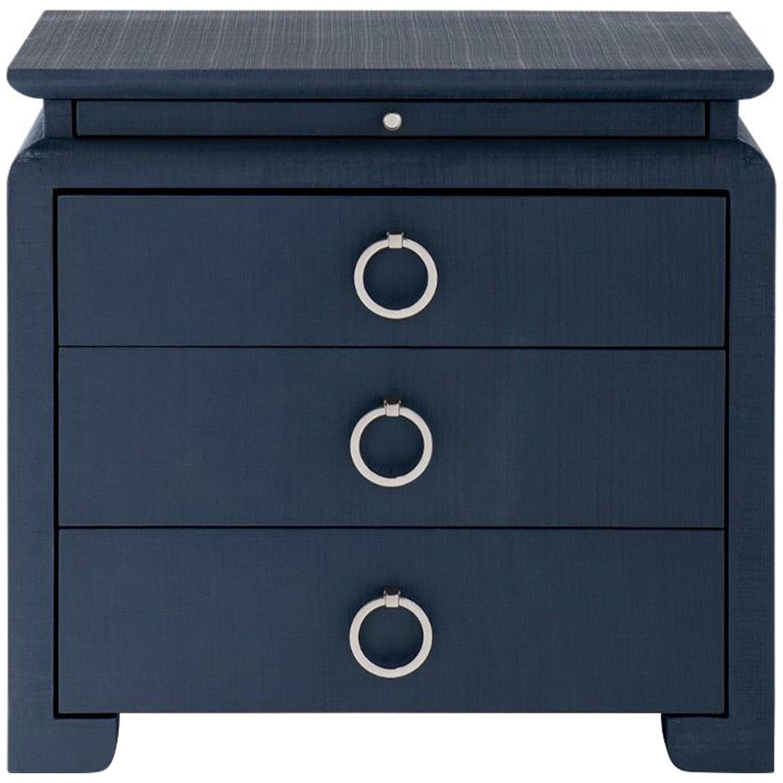 Villa & House Elina 3-Drawer Navy Side Table with Owen Pull