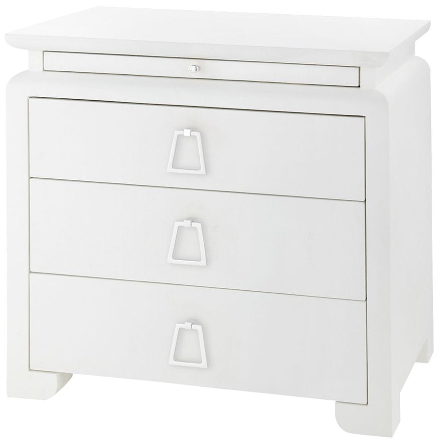 Villa & House Elina 3-Drawer Side Table, White in Kelley Pull