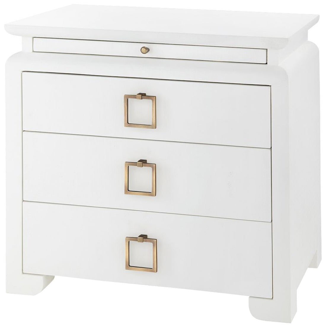 Villa & House Elina 3-Drawer Side Table, White in Santino Pull