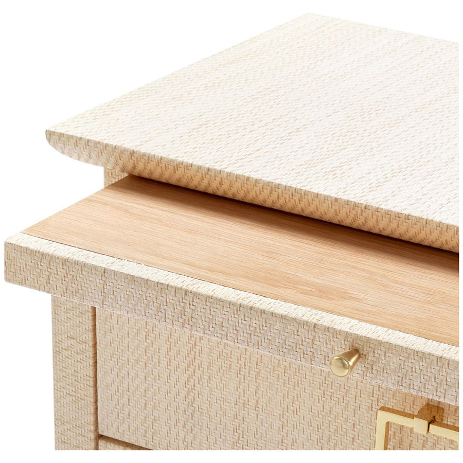 Villa & House Elina 3-Drawer Natural Side Table with Owen Pull