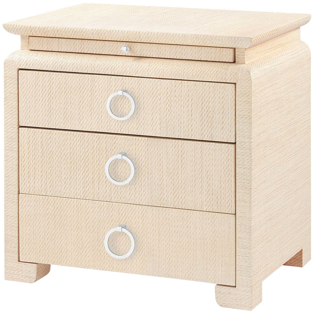 Villa & House Elina 3-Drawer Natural Side Table with Owen Pull