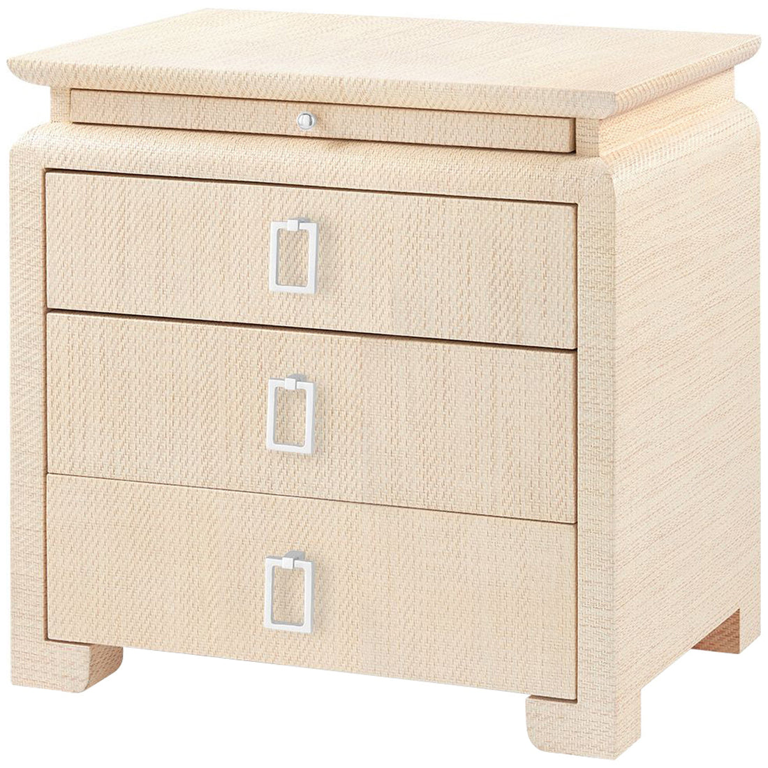 Villa & House Elina 3-Drawer Natural Side Table with Raquel Pull