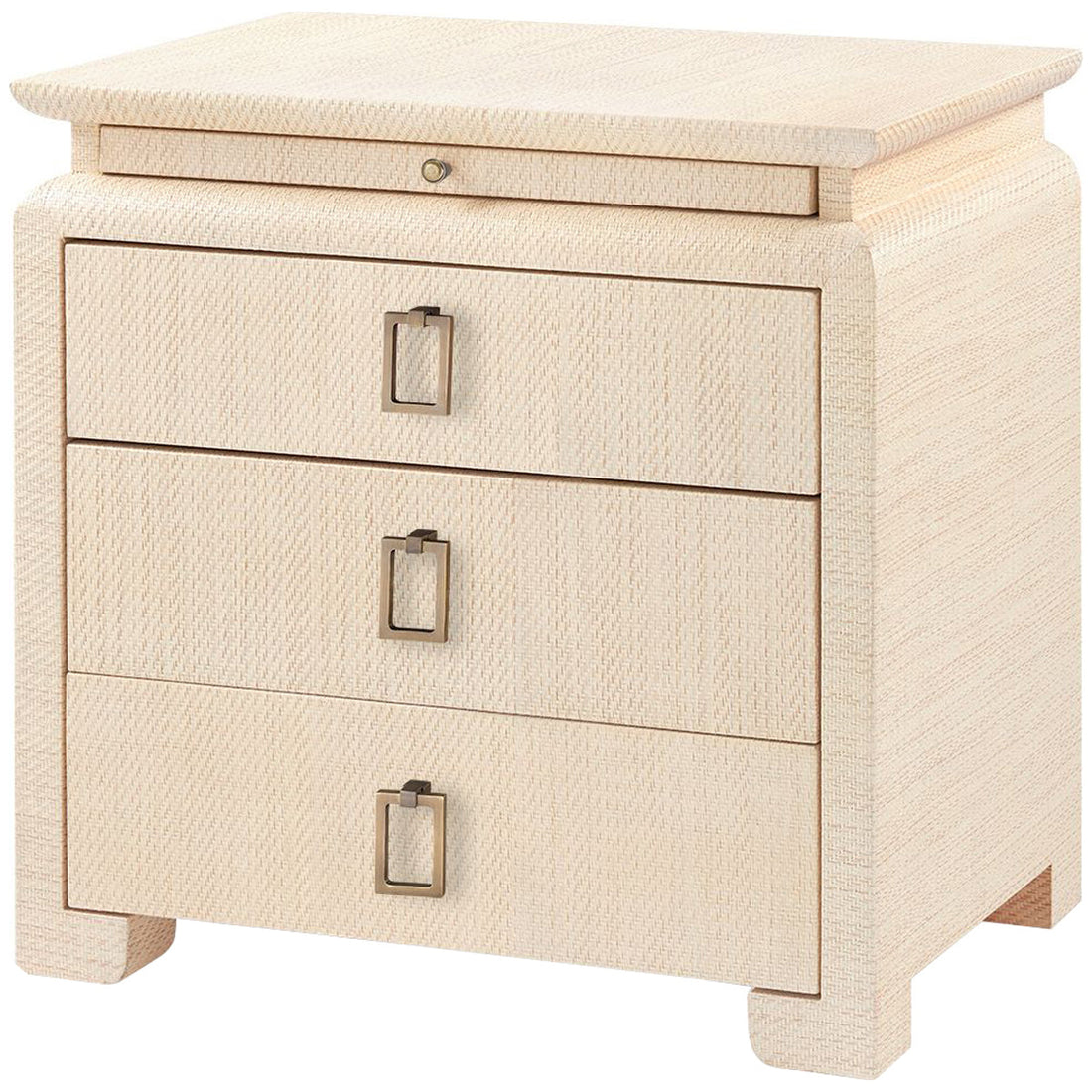 Villa & House Elina 3-Drawer Natural Side Table with Raquel Pull