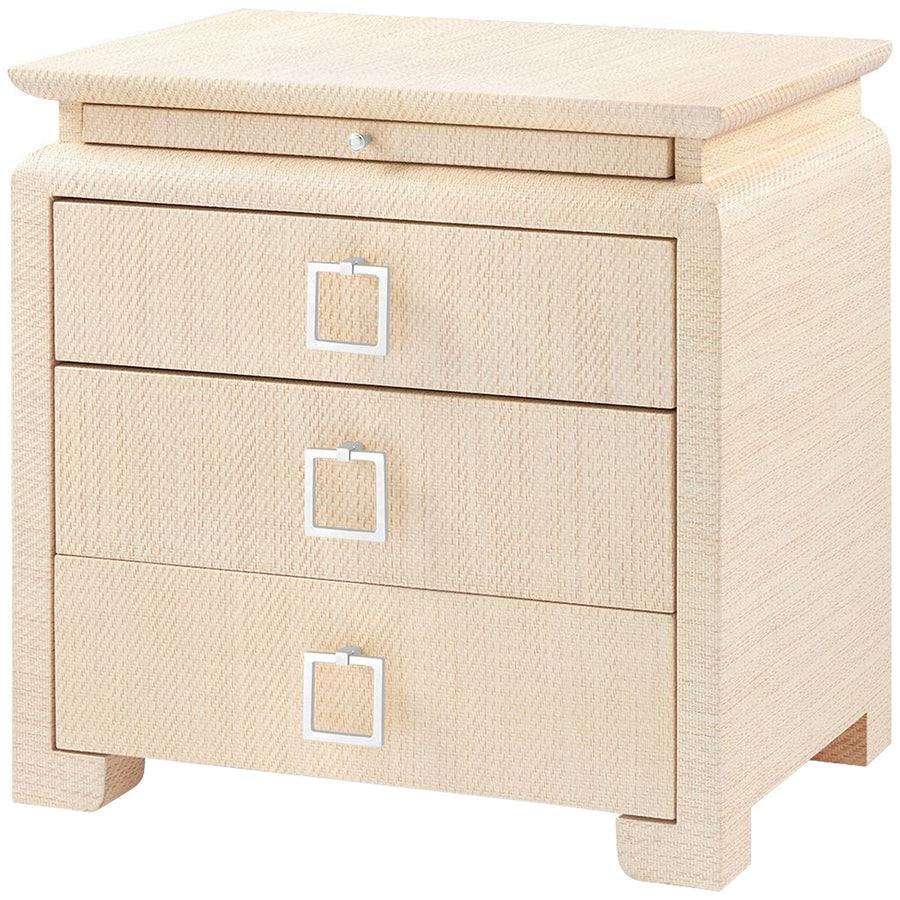 Villa & House Elina 3-Drawer Natural Side Table with Santino Pull