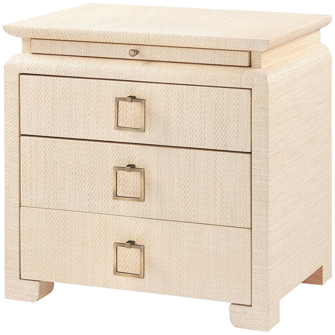 Villa & House Elina 3-Drawer Natural Side Table with Santino Pull