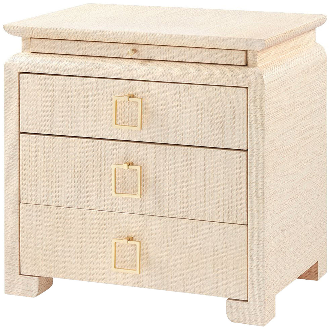 Villa & House Elina 3-Drawer Natural Side Table with Santino Pull