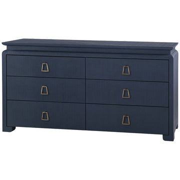 Villa & House Elina Extra Large 6-Drawer Navy Dresser with Kelley Pull