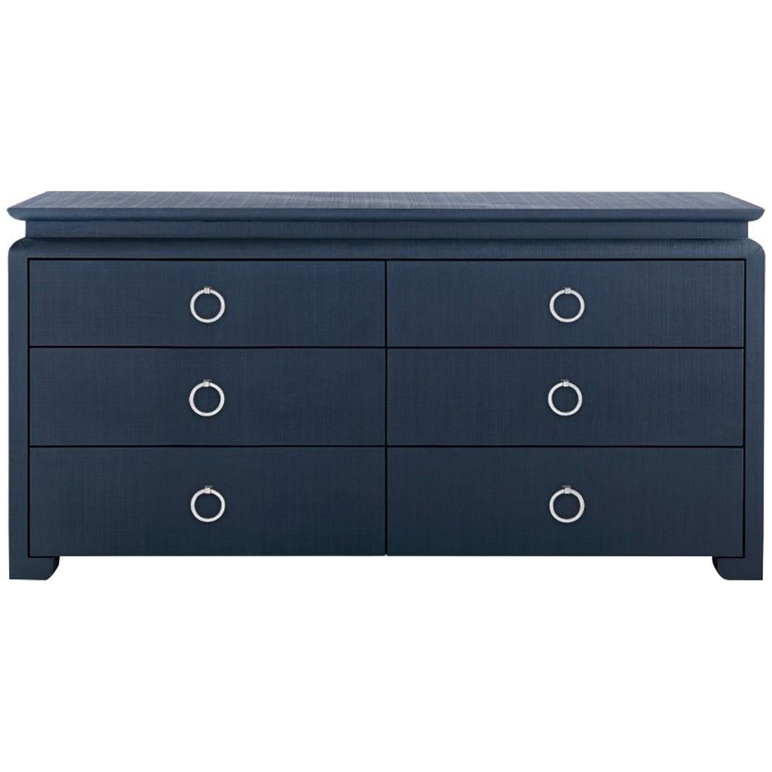 Villa & House Elina Extra Large 6-Drawer Navy Dresser with Owen Pull