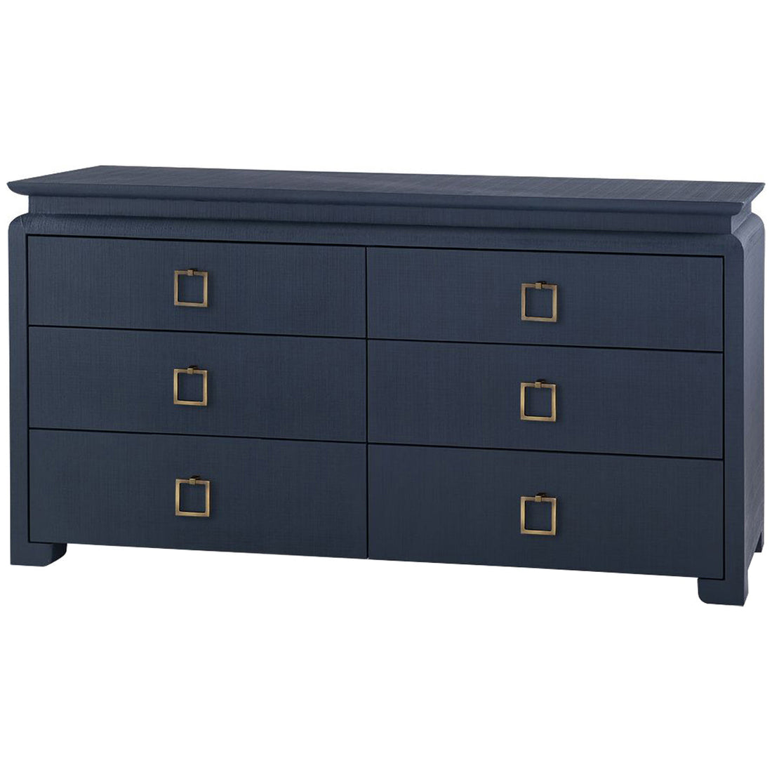 Villa & House Elina Extra Large 6-Drawer Navy Dresser with Santino Pull