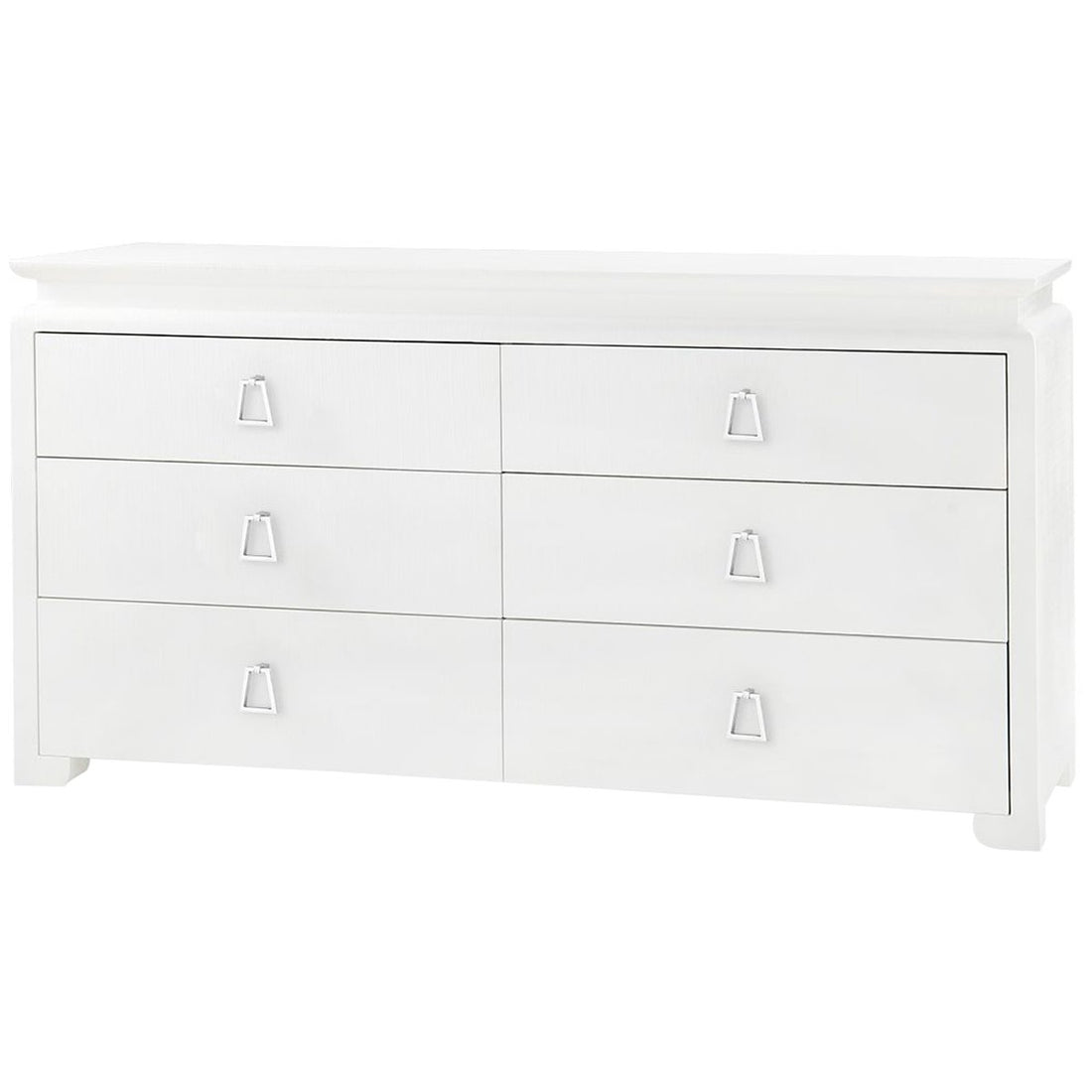 Villa & House Elina Extra Large White 6-Drawer Dresser in Kelley Pull