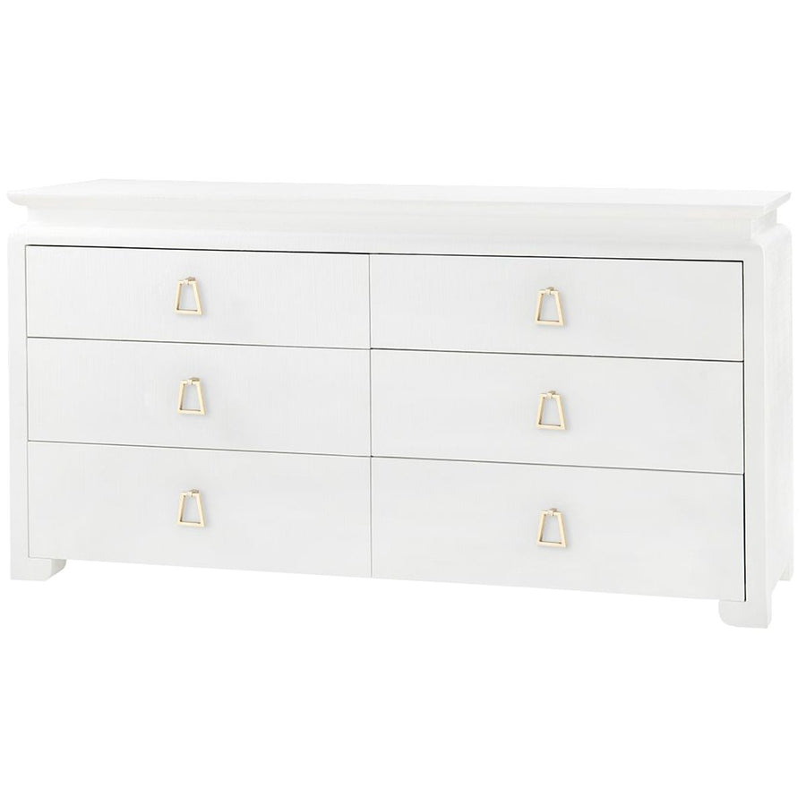 Villa & House Elina Extra Large White 6-Drawer Dresser in Kelley Pull