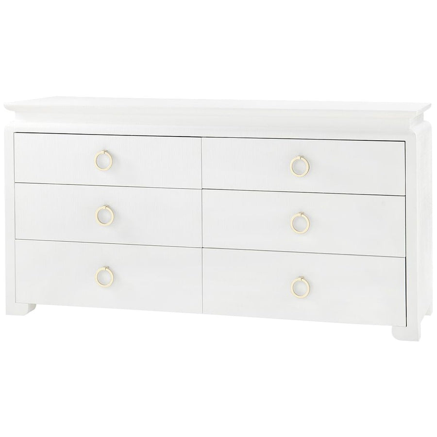 Villa & House Elina Extra Large White 6-Drawer Dresser in Owen Pull