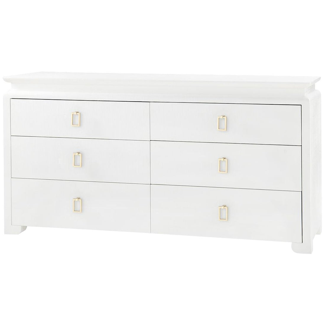 Villa & House Elina Extra Large White 6-Drawer Dresser in Raquel Pull