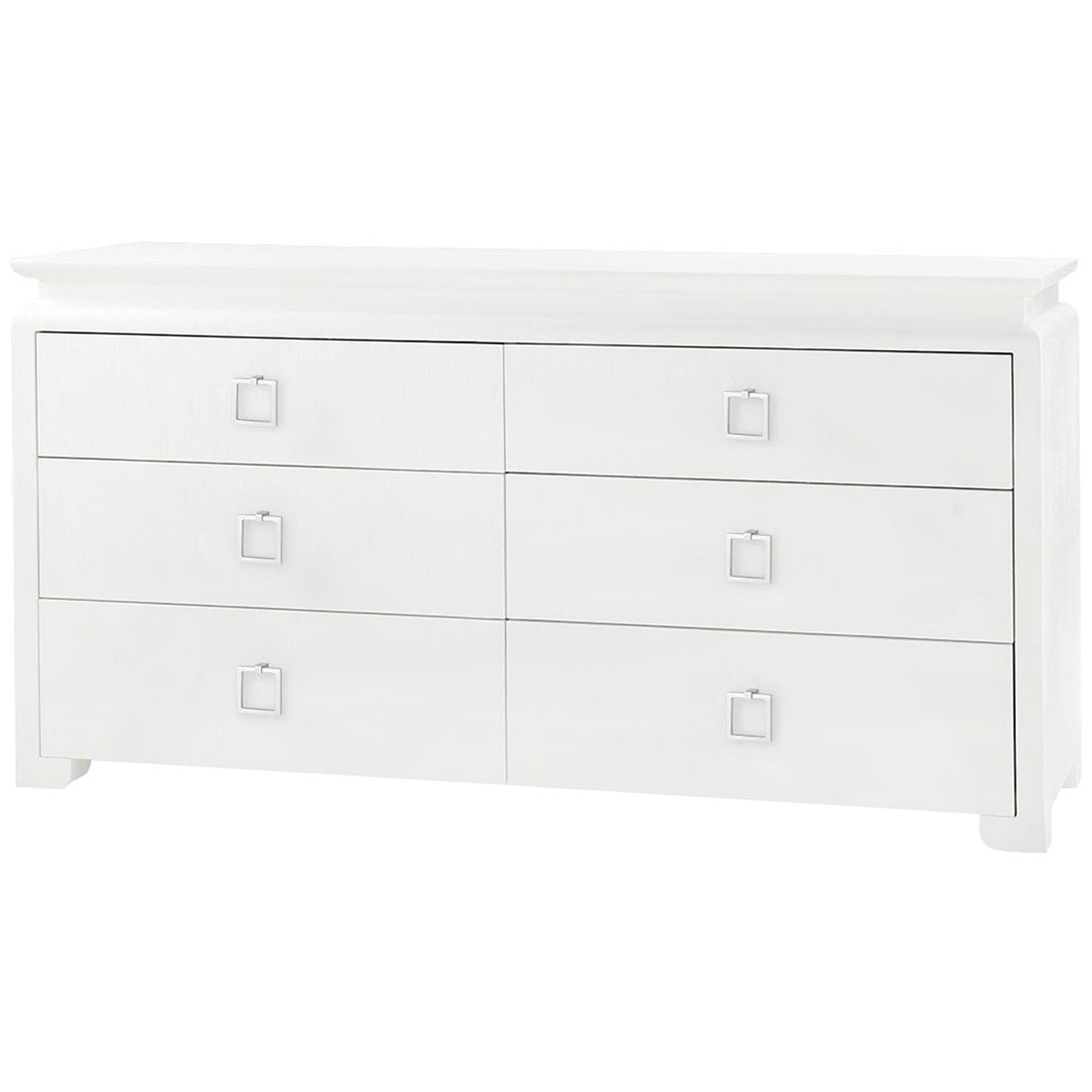 Villa & House Elina Extra Large White 6-Drawer Dresser in Santino Pull