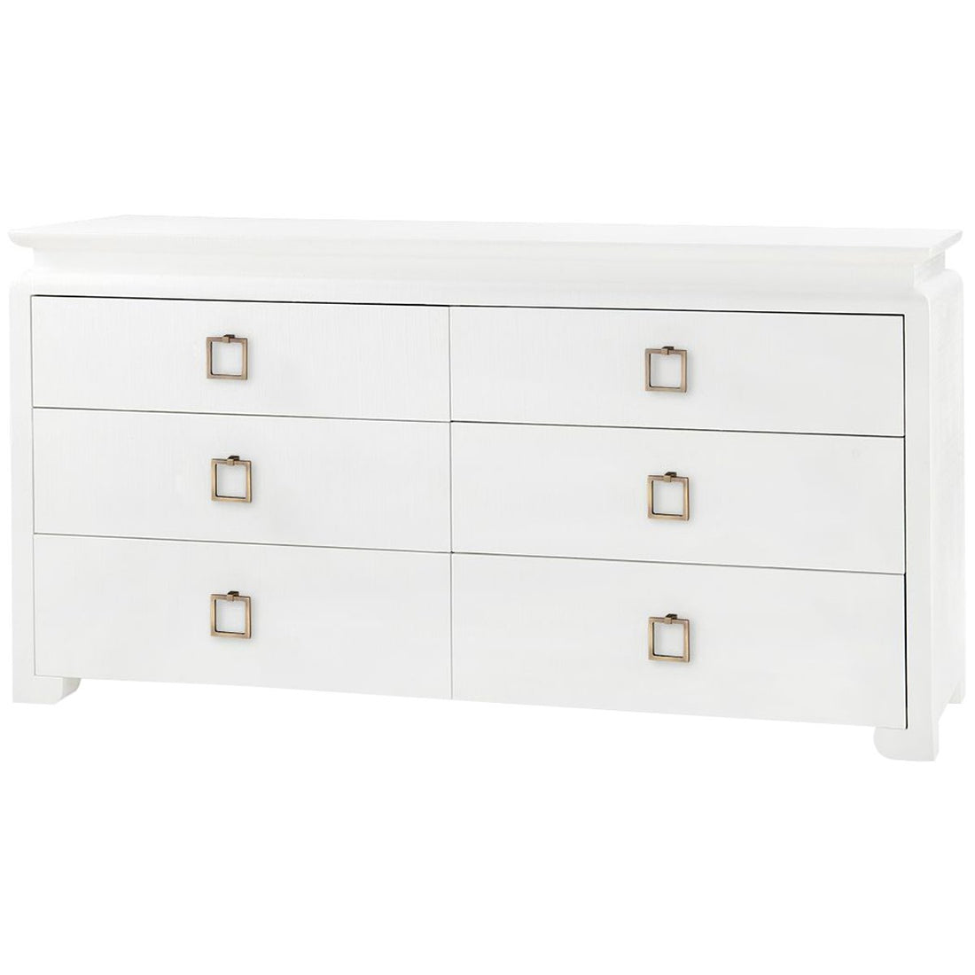 Villa & House Elina Extra Large White 6-Drawer Dresser in Santino Pull