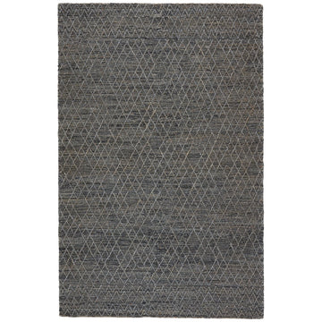 Jaipur Emblem Morse Trellis Geometric Gray Dark Blue EMB03 Rug