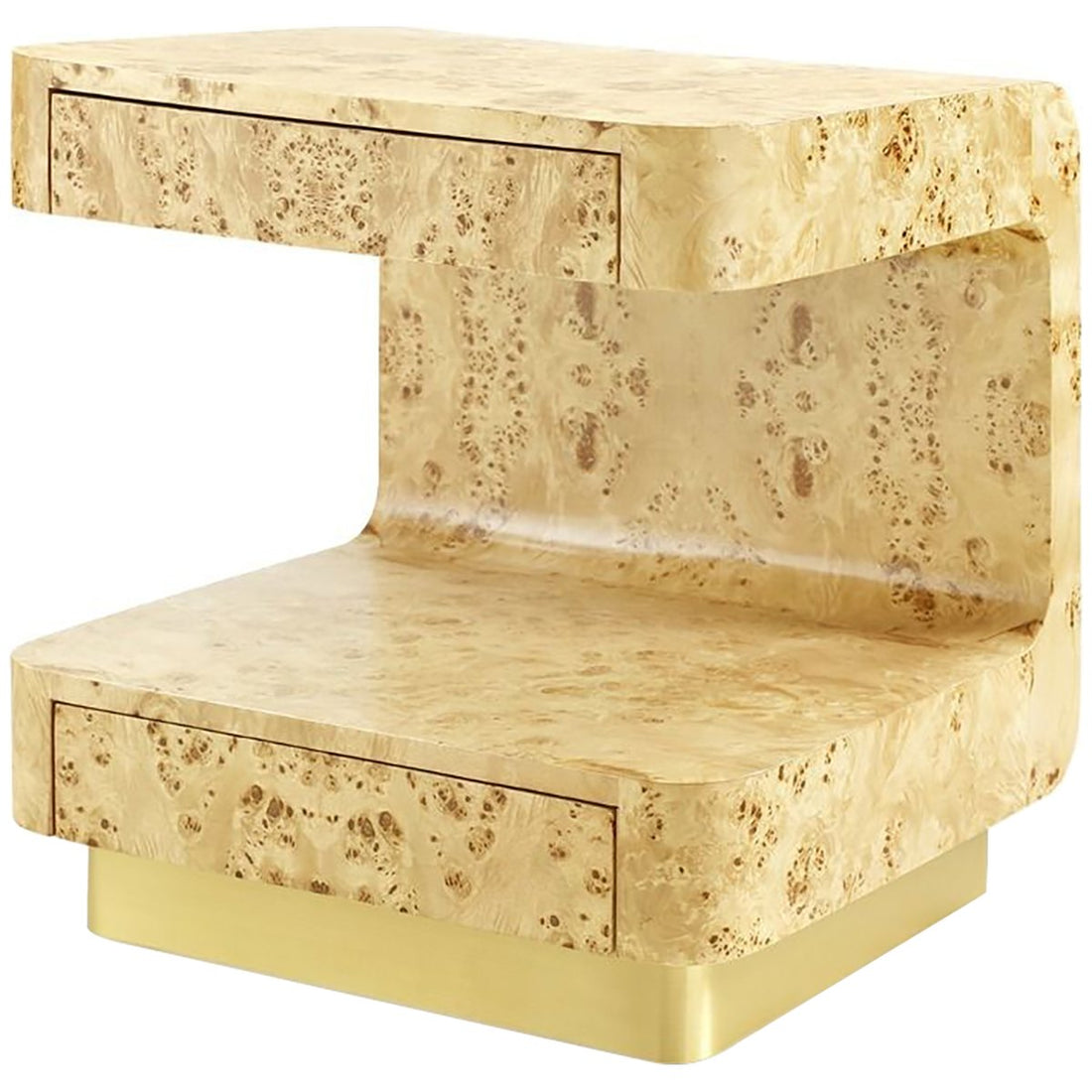 Villa & House Emil 2-Drawer Side Table - Burl