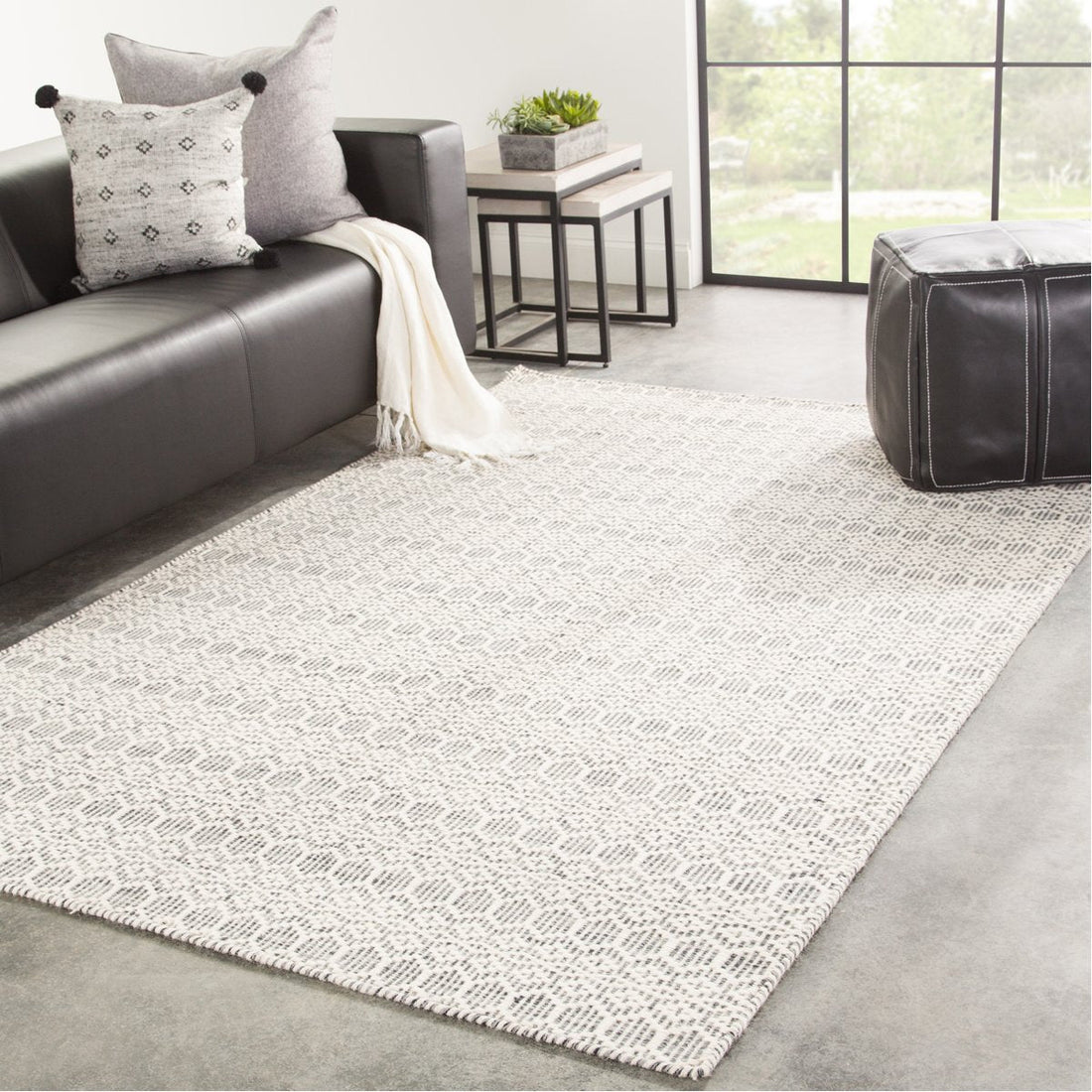 Jaipur Enclave Calliope Trellis Geometric White Gray ENC01 Rug