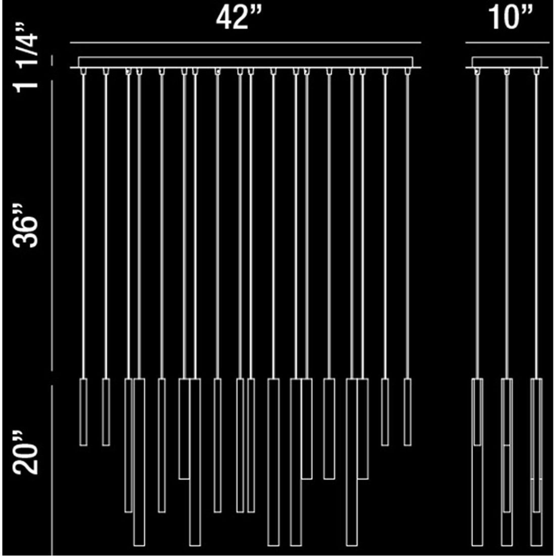 Eurofase DESIGNWL2017 Santana 18-Light Linear Led Chandelier