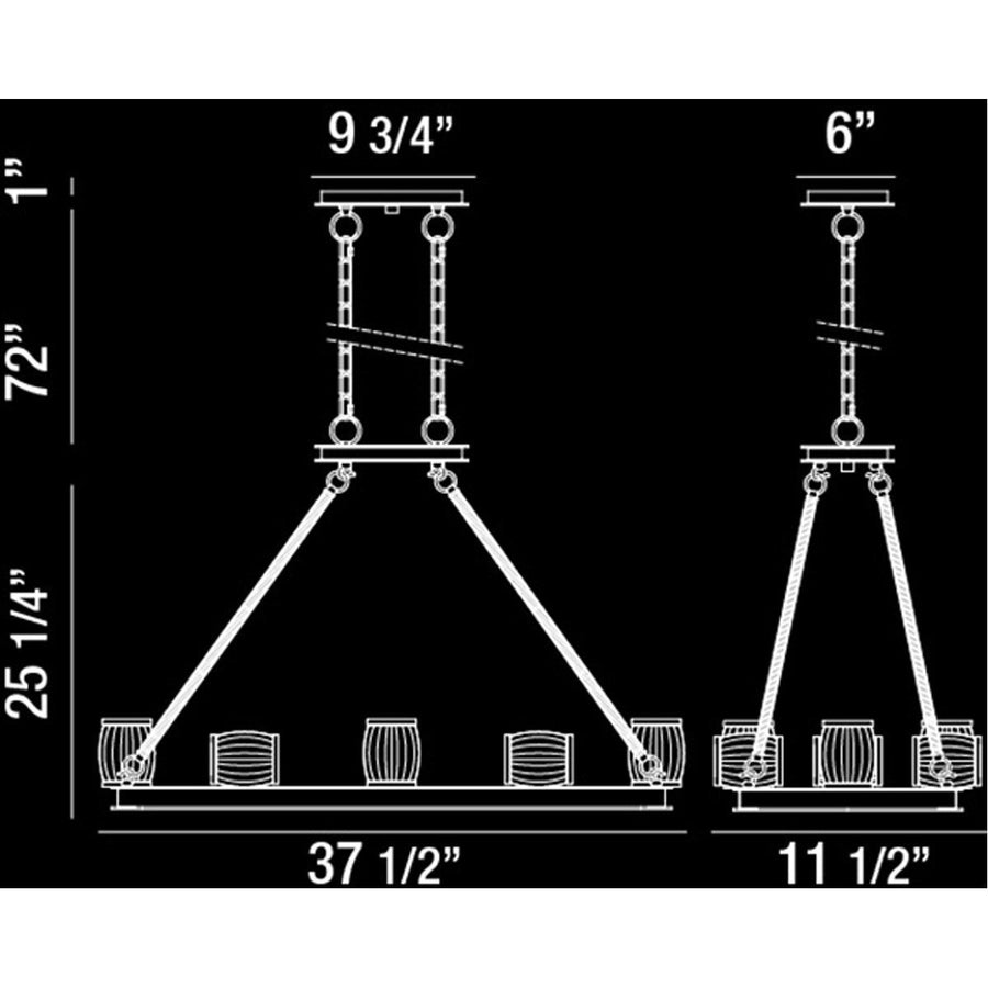 Eurofase DESIGNWL2017 Barile 8-Light Linear Chandelier