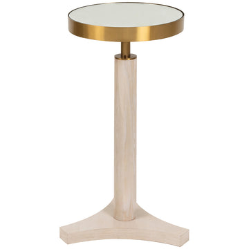 Worlds Away Round Cigar Table with Antique Brass Detail and Mirror Top