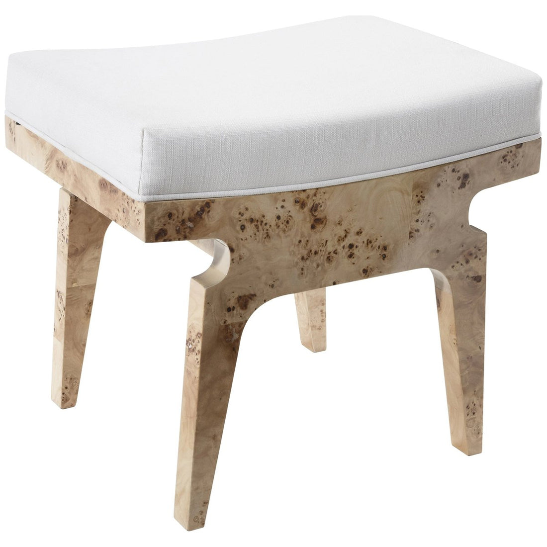 Worlds Away Fergie Rectangular Stool in Burl Wood