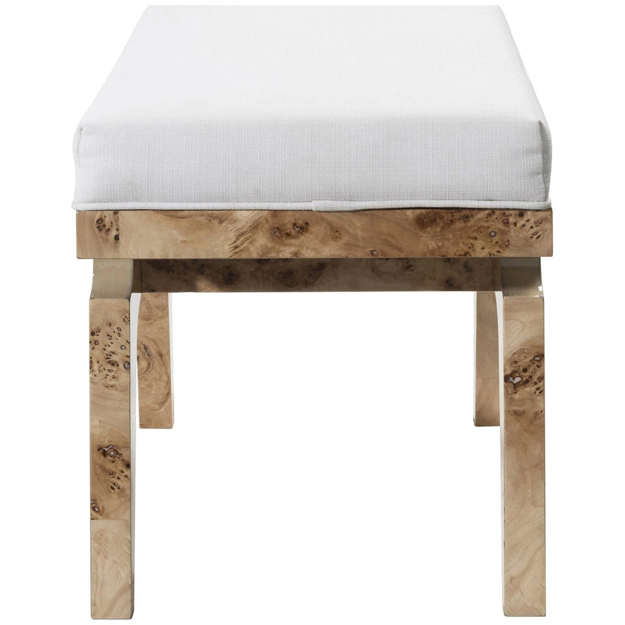 Worlds Away Fergie Rectangular Stool in Burl Wood