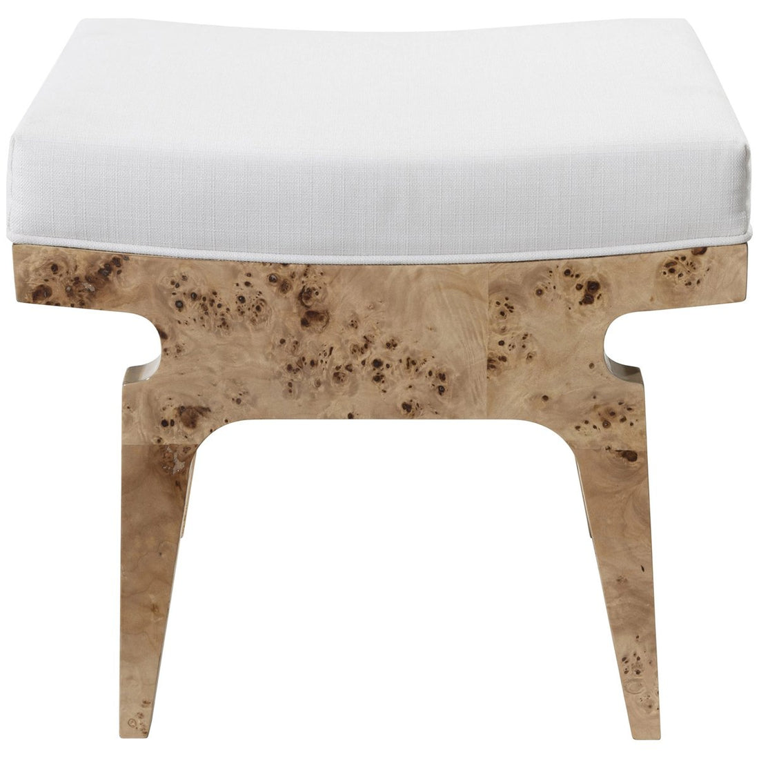 Worlds Away Fergie Rectangular Stool in Burl Wood