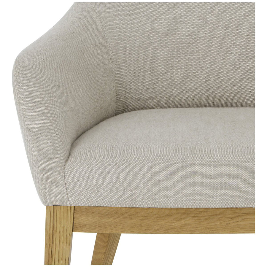 Sonder Living Emerson Dining Arm Chair in Marbella Oatmeal