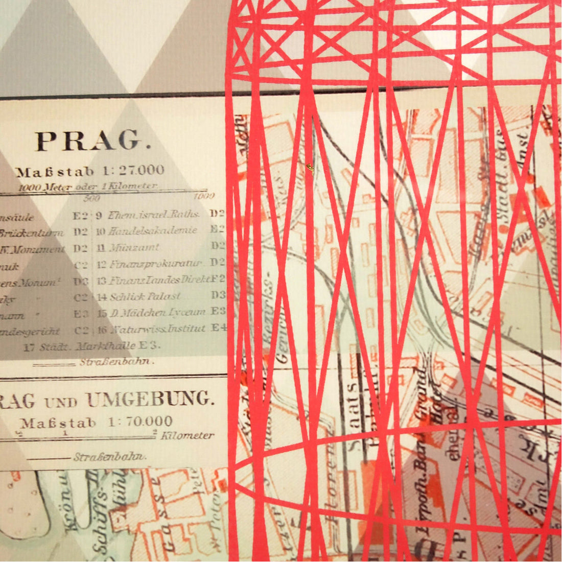 Coup & Co Vintage Map Art - Prague