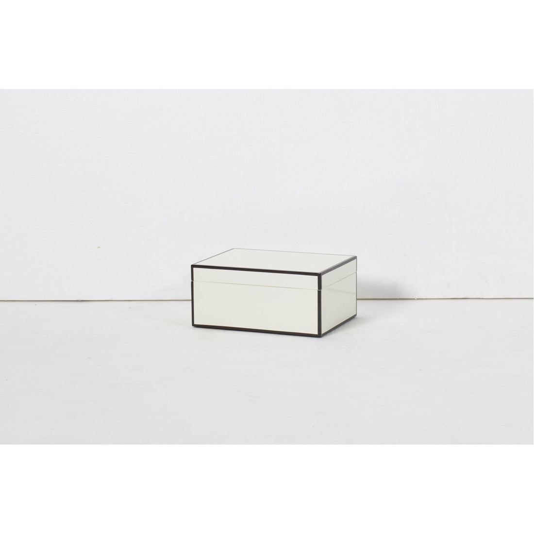 Sonder Living Cream Lacquer Box with Black Border