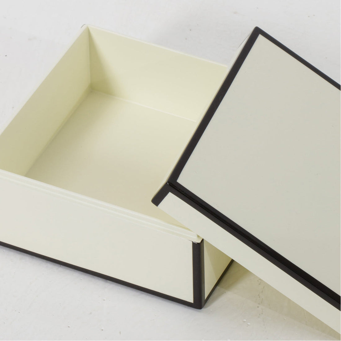 Sonder Living Cream Lacquer Box with Black Border