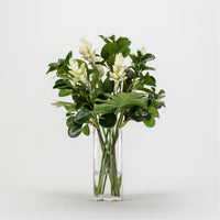 Sonder Living Ginger and Mixed Leaf Arrangement - Glass Square Vase