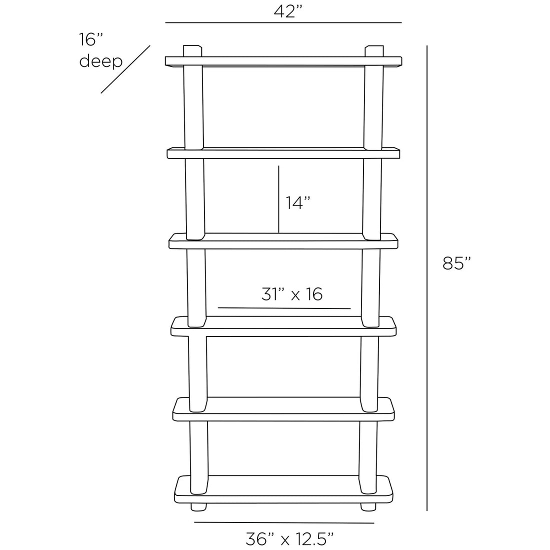 Arteriors Triton Bookshelf