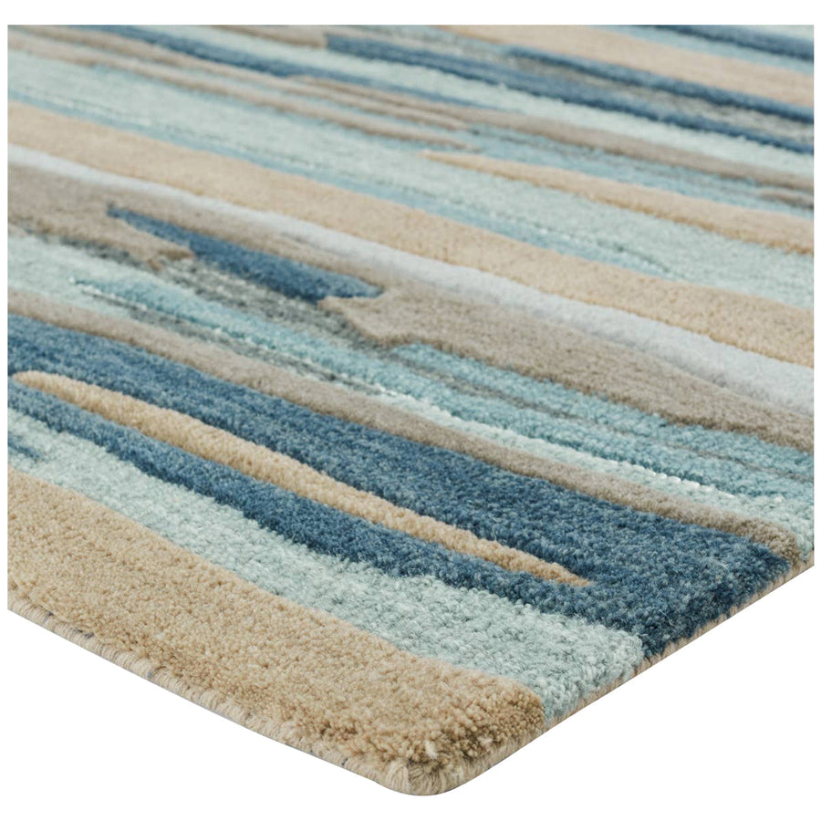 Jaipur Fragment Rhine Striped Blue Beige FRG05 Area Rug