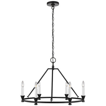 Feiss Keystone 6-Light Small Chandelier - Aged Iron