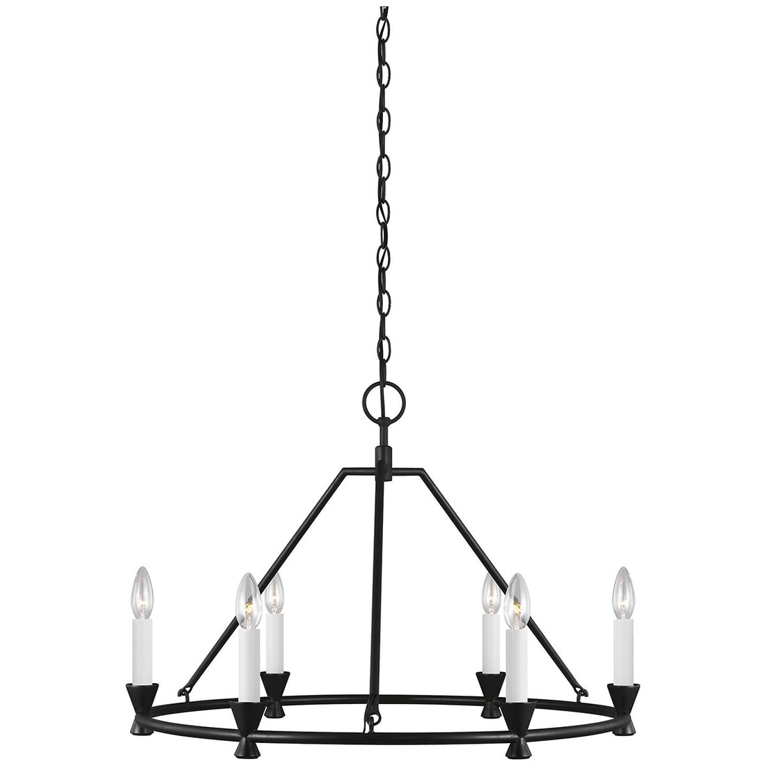 Feiss Keystone 6-Light Small Chandelier - Aged Iron