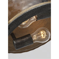 Feiss Angelo 2-Light Angelo Flushmount - Distressed Weathered Oak