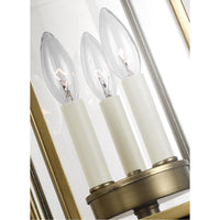 Feiss Wellsworth 3-Light Post Lantern - Painted Distressed Brass