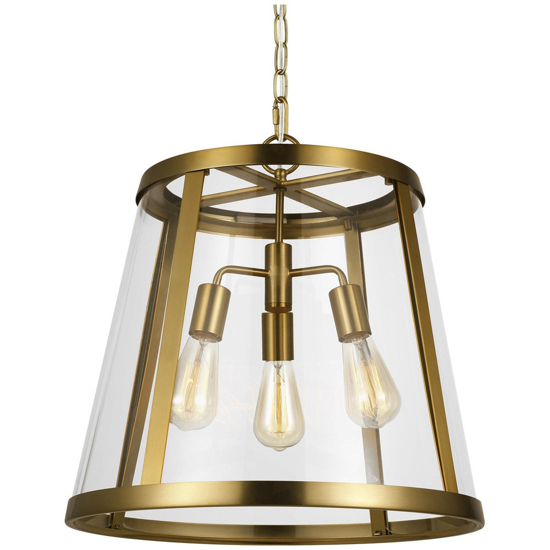 Feiss Harrow 3-Light Harrow Pendant - Burnished Brass