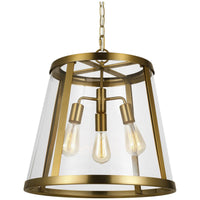 Feiss Harrow 3-Light Harrow Pendant - Burnished Brass