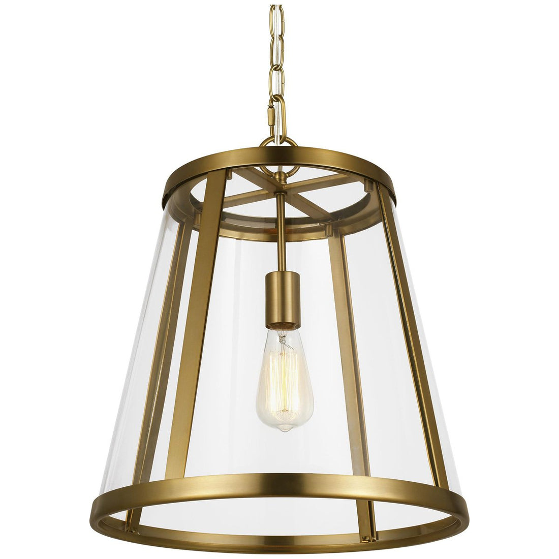 Feiss Harrow 1-Light Harrow Pendant - Burnished Brass