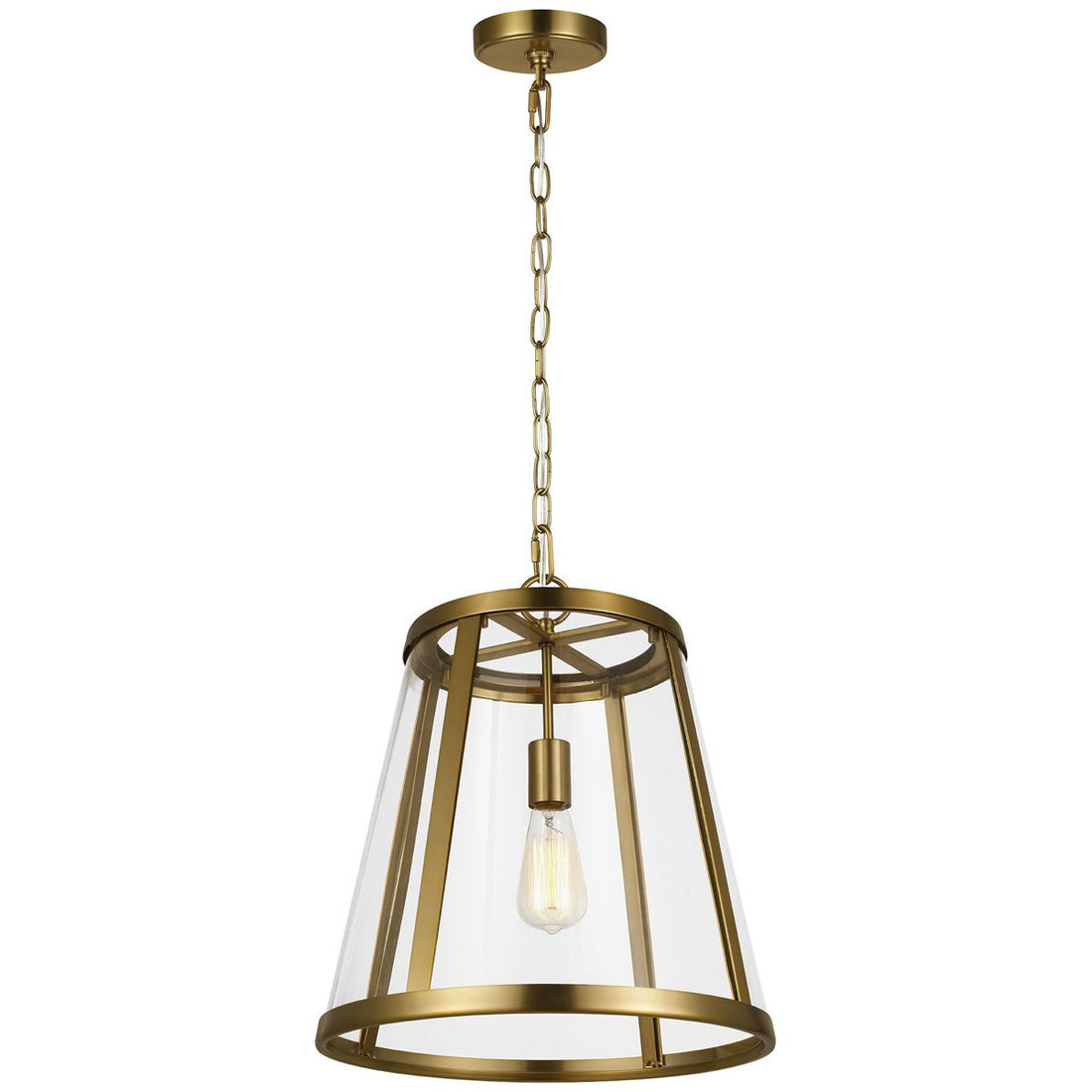 Feiss Harrow 1-Light Harrow Pendant - Burnished Brass