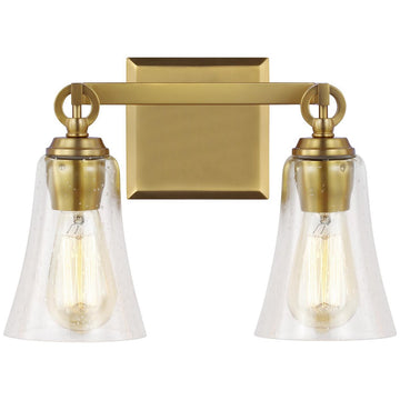 Feiss Monterro 2-Light Vanity - Burnished Brass