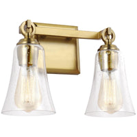 Feiss Monterro 2-Light Vanity - Burnished Brass