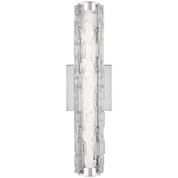 Feiss Cutler 18-Inch LED Clear Staggered Rock Glass Wall Sconce