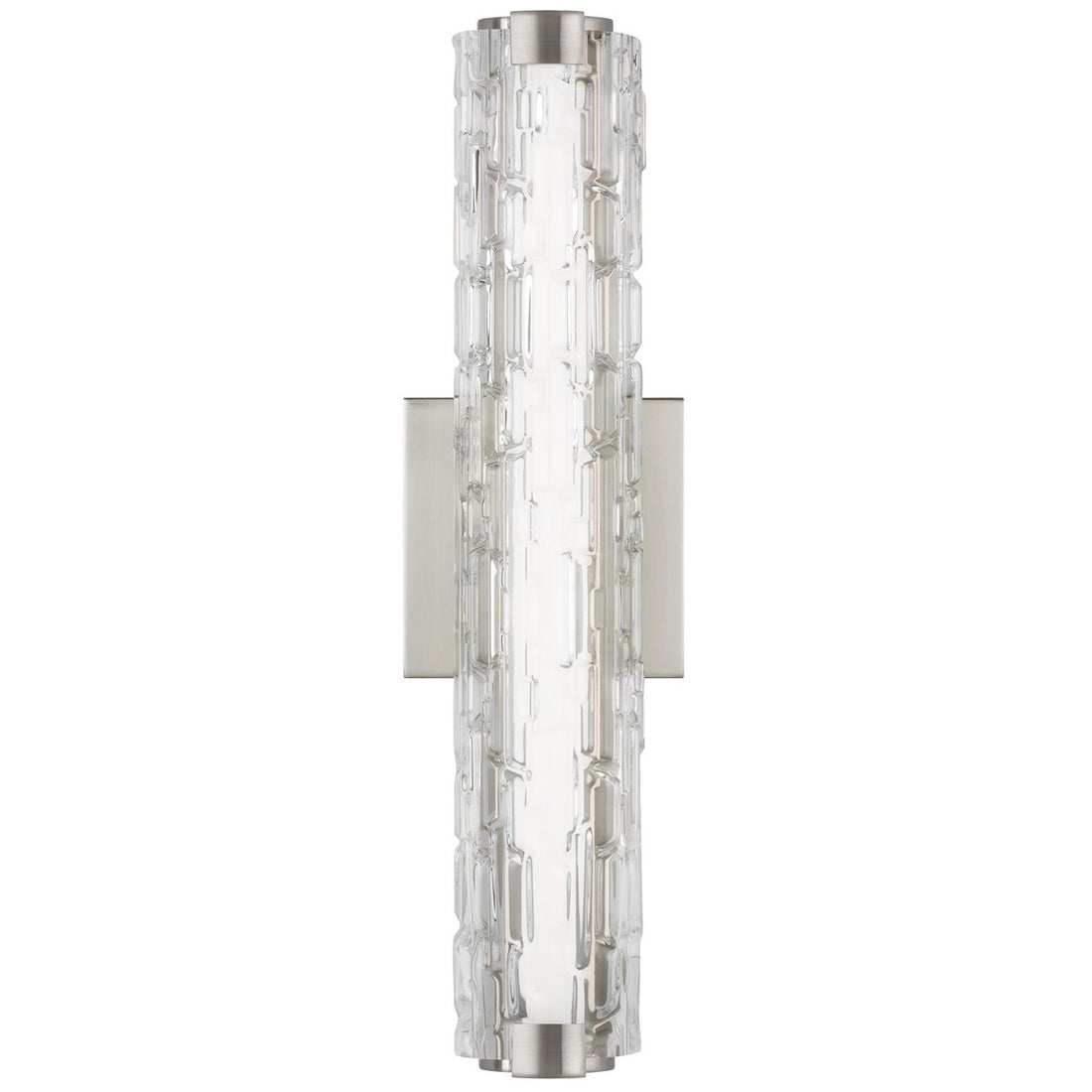 Feiss Cutler 18-Inch LED Clear Staggered Rock Glass Wall Sconce