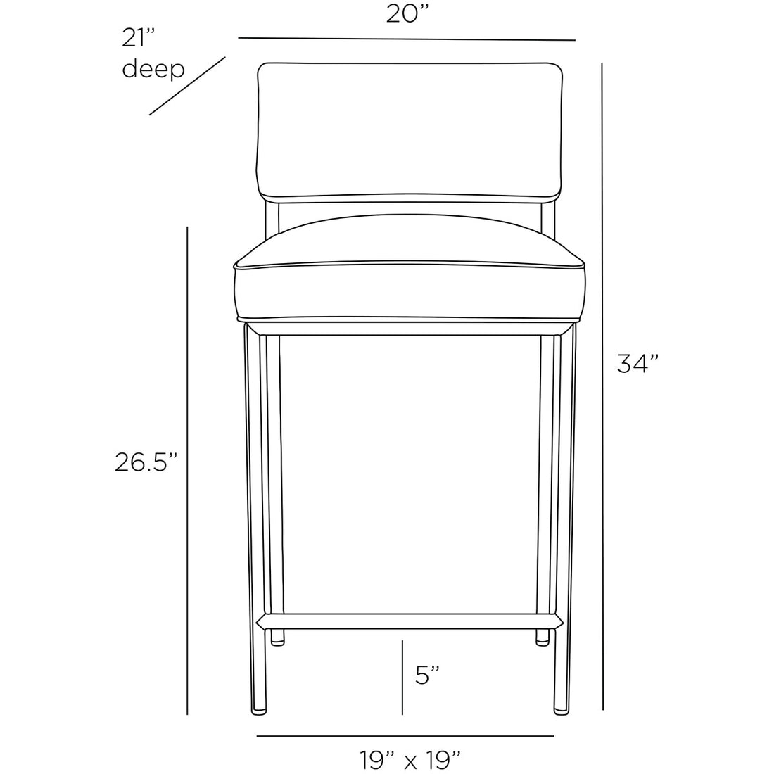 Arteriors Topanga Counter Stool